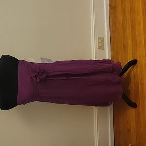 Suzy Chin purple chiffon strapless dress